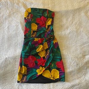❌SOLD❌Vintage Positivity Ellyn 80s 90s tropical cocktail dress